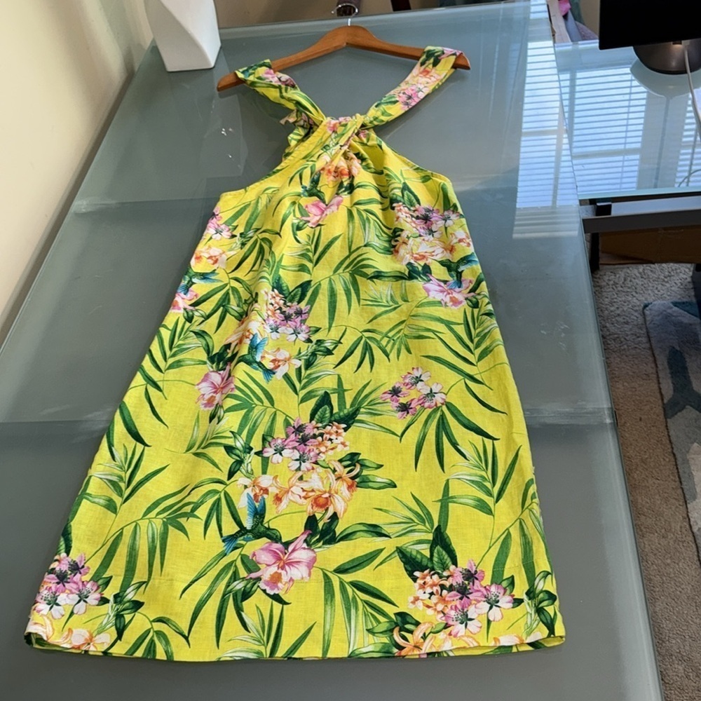 Linen Dress Tommy Bahamas Dress Tommy Bahamas Floral Linen Halter Dress Size XS